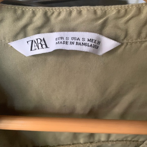 Zara Basic army green drop waist shift dress - Picture 4 of 4